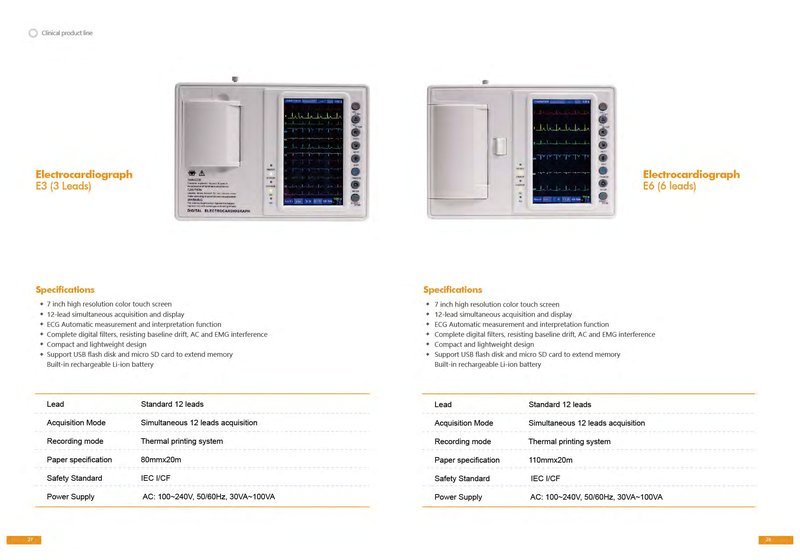 Electrocardiograph - Konsung E3/E6