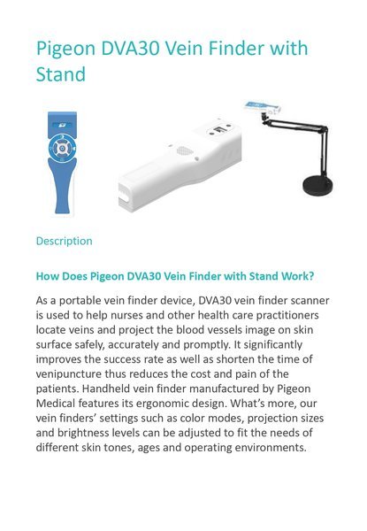 Vein Finder DVA30 with Stand - Pigeon Medical